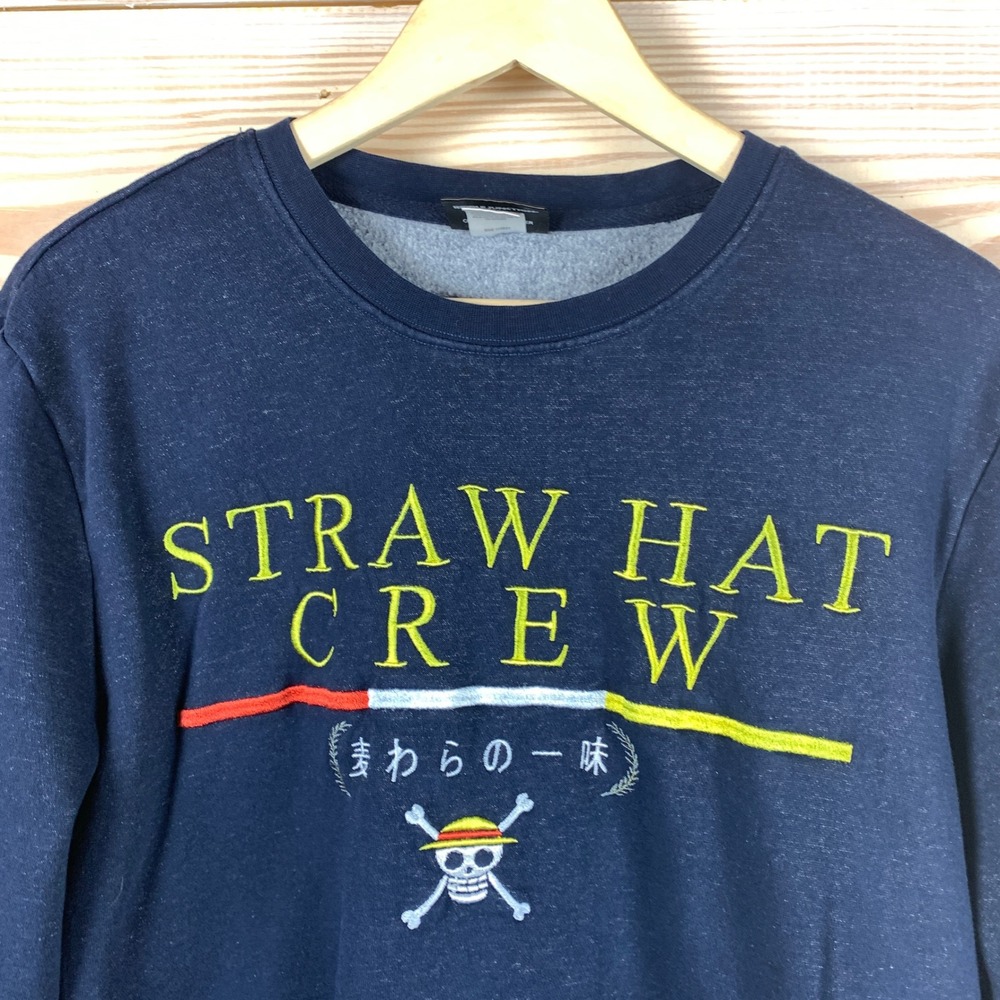 One Piece Sweatshirt Mens M Straw Hat Crew Embroidered Pullover Ripple Junction